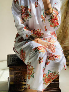 2 Pcs Women's Stitched Linen Printed Shirt and trouser