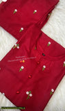 2 pcs women's stitched linen embroidered shirt and trouser