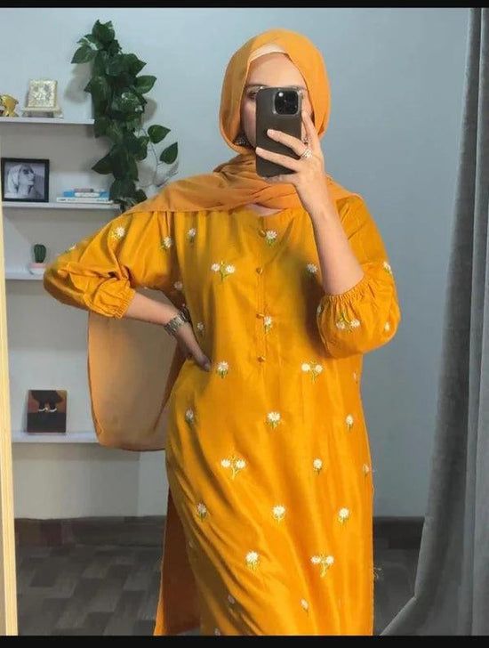 2 PIECE - FLORAL EMBROIDERED SUIT